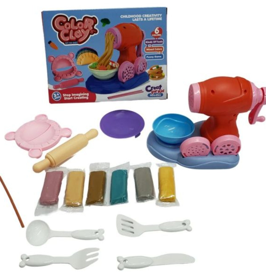 Color Clay playset with tools and packaging on a white background
