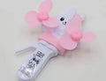 Cute cartoon character hand fan with pink rabbit ears