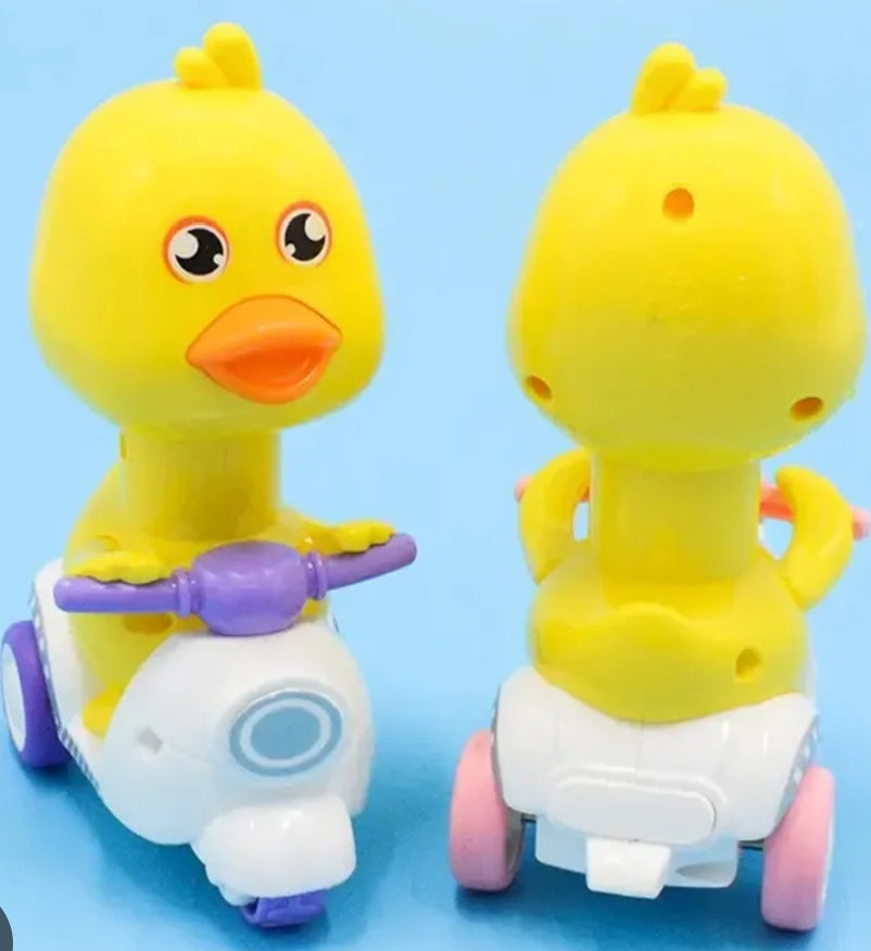 Press & Go Cartoon Duck Scooter Toy – Friction Powered Toddler Toy