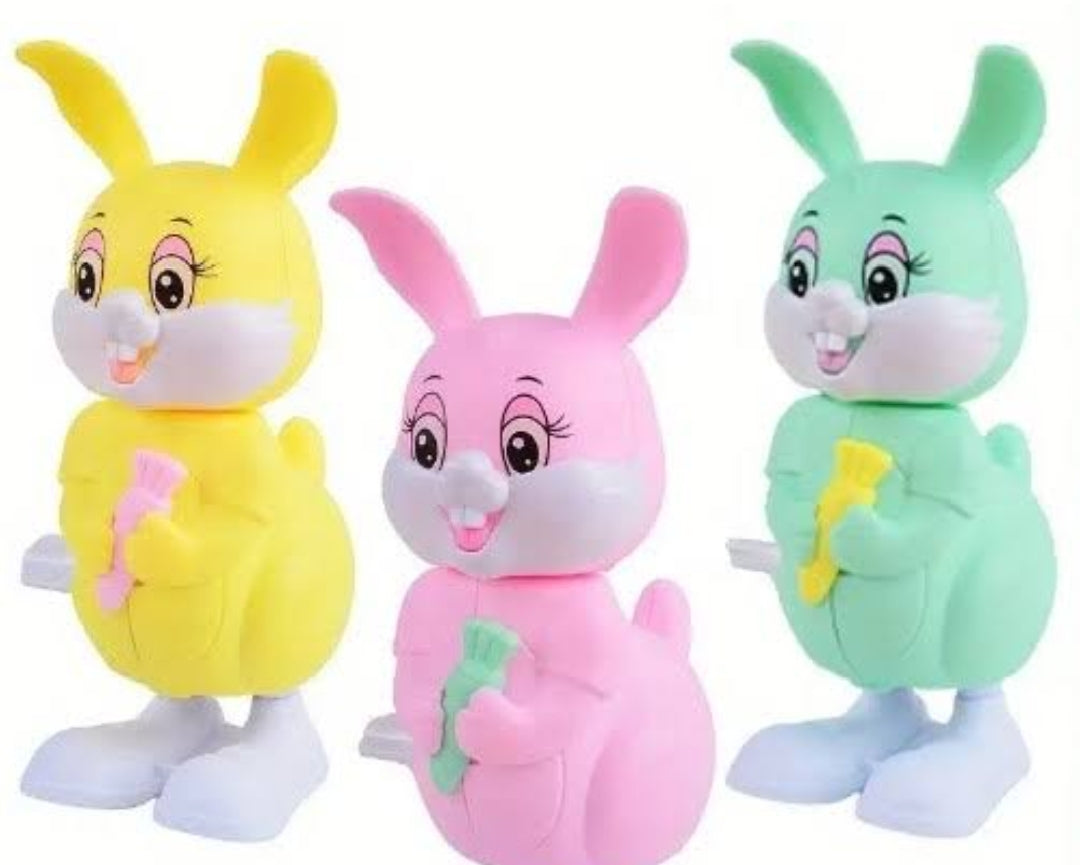 Cute Wind-Up Hopping Bunny Set – Mechanical Jumping Rabbit Toy