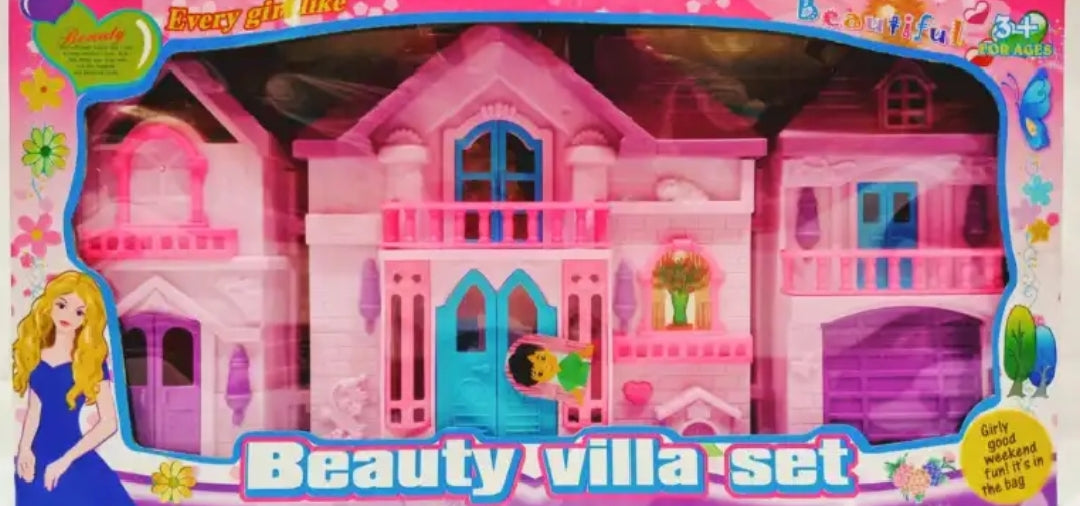 Luxury Beauty Villa Dollhouse – Pink Princess Mansion Play Set