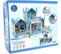 Happy Childhood 3-Story Luxury Dollhouse – Blue Dream Mansion with Accessories