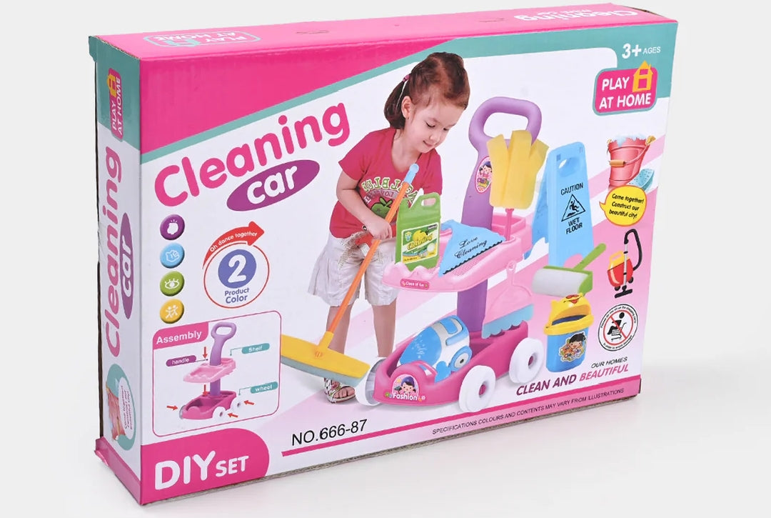 Clean and Beautiful Kids Cleaning Trolley – 12pc Housekeeping Set