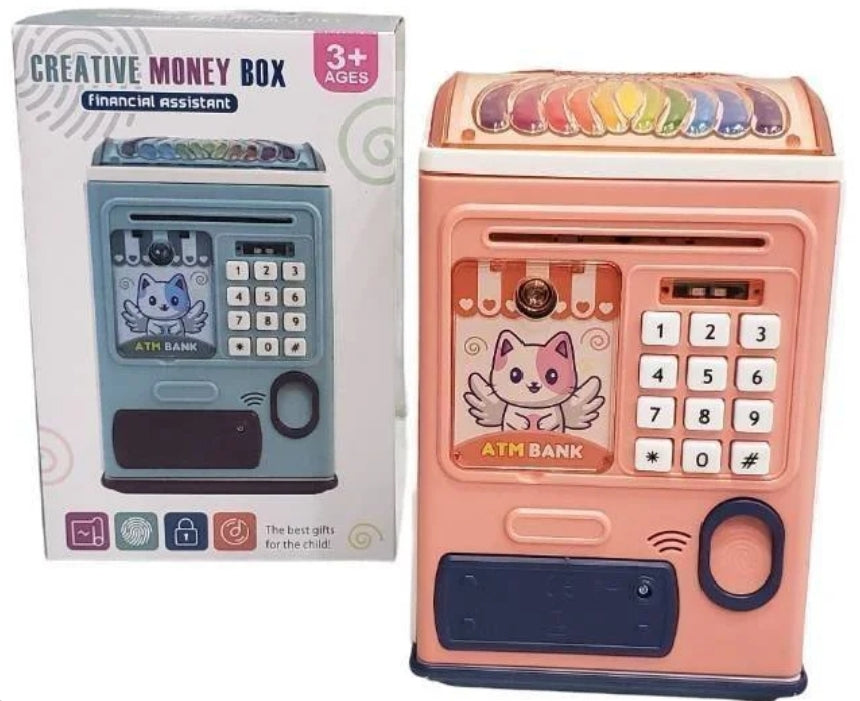 Electronic ATM Piggy Bank – Smart Savings Box with Fingerprint Sensor