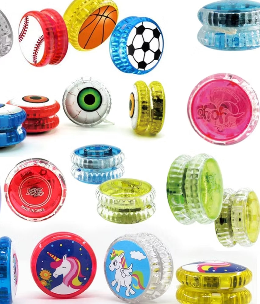 High-Speed Transparent LED Yo-Yos – Assorted Sports and Fantasy Themes